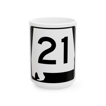 Alabama 21 (Alabama) (Road Sign) White Coffee Mug 15oz - Go Mug Yourself