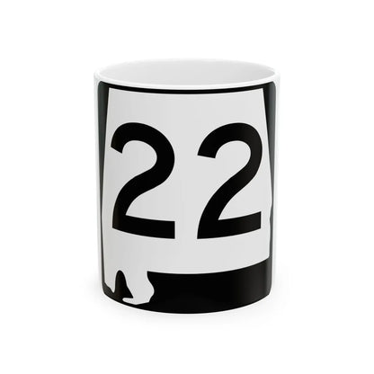 Alabama 22 (Alabama) (Road Sign) White Coffee Mug 11oz - Go Mug Yourself