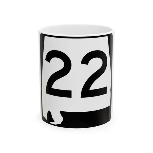 Alabama 22 (Alabama) (Road Sign) White Coffee Mug 11oz - Go Mug Yourself