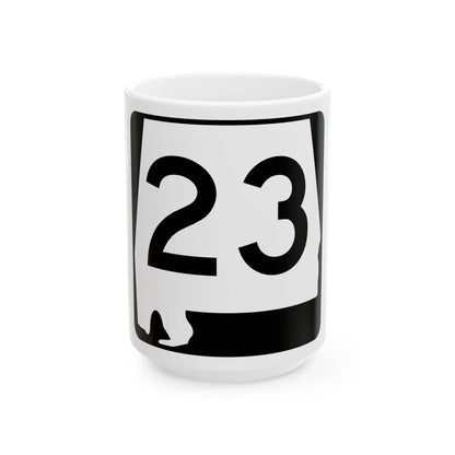 Alabama 23 (Alabama) (Road Sign) White Coffee Mug 15oz - Go Mug Yourself