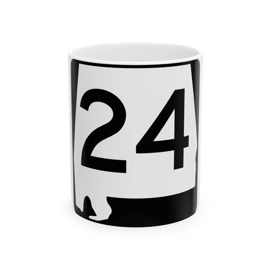Alabama 24 (Alabama) (Road Sign) White Coffee Mug 11oz - Go Mug Yourself