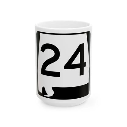 Alabama 24 (Alabama) (Road Sign) White Coffee Mug 15oz - Go Mug Yourself