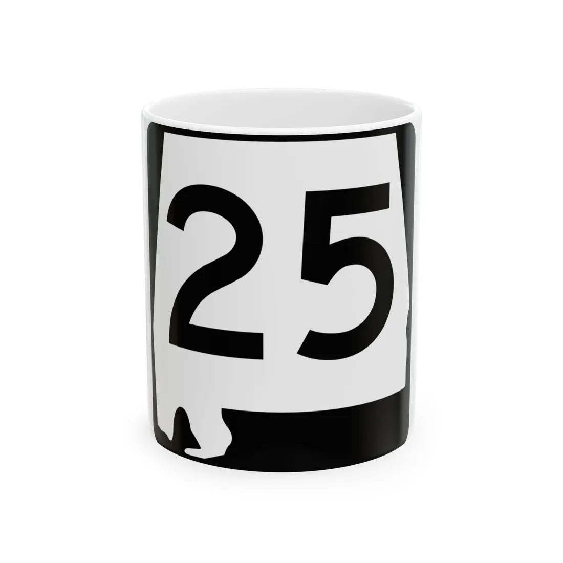 Alabama 25 (Alabama) (Road Sign) White Coffee Mug 11oz - Go Mug Yourself