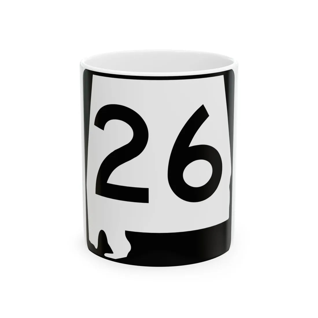 Alabama 26 (Alabama) (Road Sign) White Coffee Mug 11oz - Go Mug Yourself
