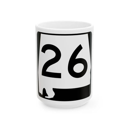 Alabama 26 (Alabama) (Road Sign) White Coffee Mug 15oz - Go Mug Yourself