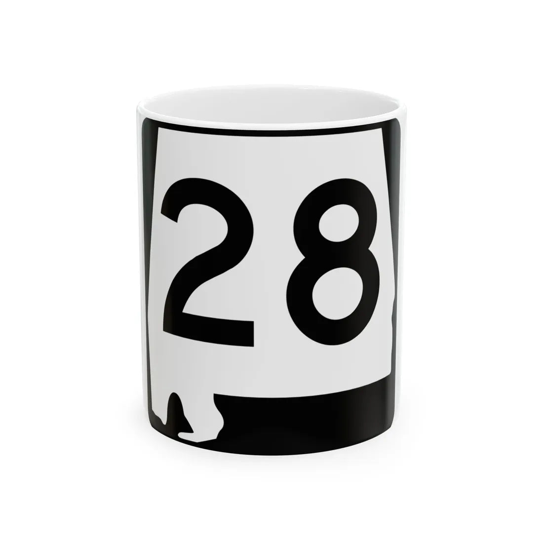 Alabama 28 (Alabama) (Road Sign) White Coffee Mug 11oz - Go Mug Yourself