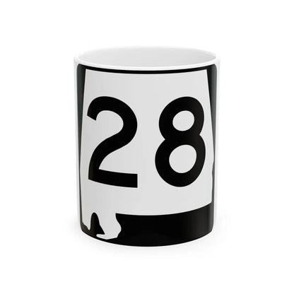 Alabama 28 (Alabama) (Road Sign) White Coffee Mug 11oz - Go Mug Yourself