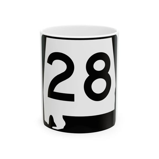Alabama 28 (Alabama) (Road Sign) White Coffee Mug 11oz - Go Mug Yourself
