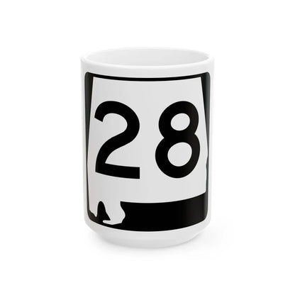Alabama 28 (Alabama) (Road Sign) White Coffee Mug 15oz - Go Mug Yourself