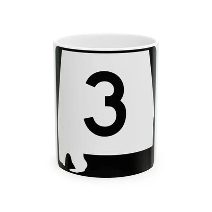 Alabama 3 (Alabama) (Road Sign) White Coffee Mug 11oz - Go Mug Yourself