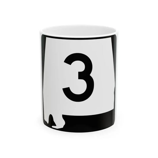 Alabama 3 (Alabama) (Road Sign) White Coffee Mug 11oz - Go Mug Yourself