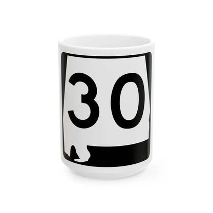 Alabama 30 (Alabama) (Road Sign) White Coffee Mug 15oz - Go Mug Yourself