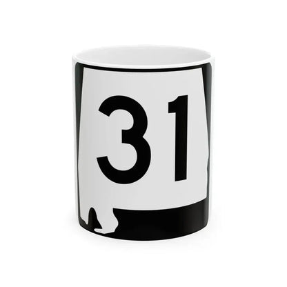 Alabama 31 (Alabama) (Road Sign) White Coffee Mug 11oz - Go Mug Yourself