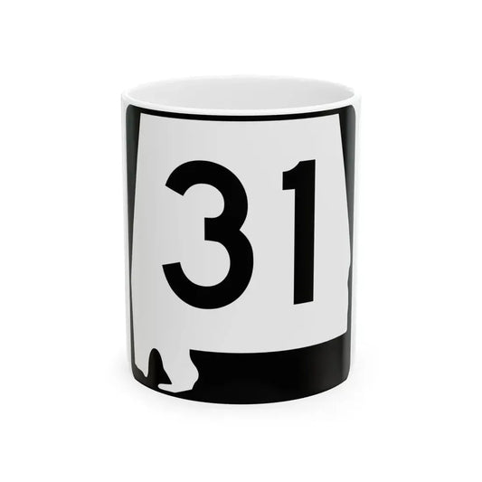 Alabama 31 (Alabama) (Road Sign) White Coffee Mug 11oz - Go Mug Yourself