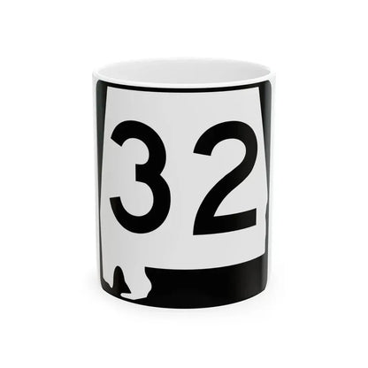 Alabama 32 (Alabama) (Road Sign) White Coffee Mug 11oz - Go Mug Yourself