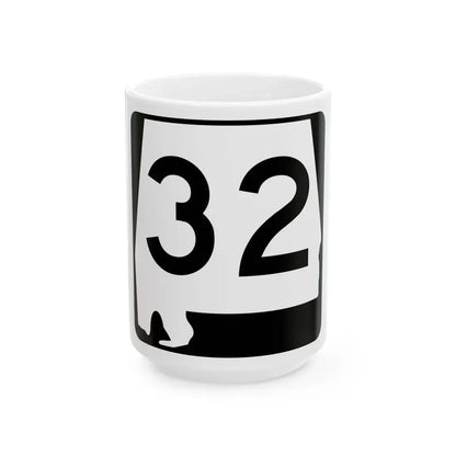 Alabama 32 (Alabama) (Road Sign) White Coffee Mug 15oz - Go Mug Yourself