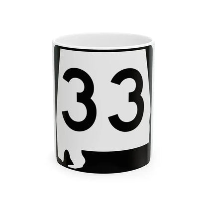 Alabama 33 (Alabama) (Road Sign) White Coffee Mug 11oz - Go Mug Yourself