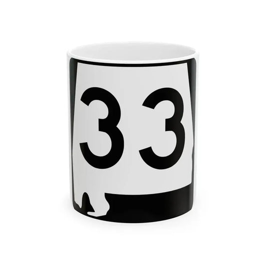 Alabama 33 (Alabama) (Road Sign) White Coffee Mug 11oz - Go Mug Yourself