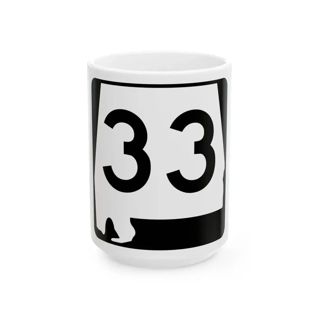 Alabama 33 (Alabama) (Road Sign) White Coffee Mug 15oz - Go Mug Yourself