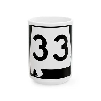Alabama 33 (Alabama) (Road Sign) White Coffee Mug 15oz - Go Mug Yourself