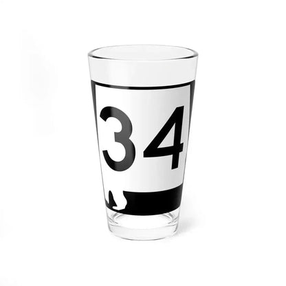 Alabama 34 (Alabama) (Road Sign) Pint Glass 16oz 16oz - Go Mug Yourself