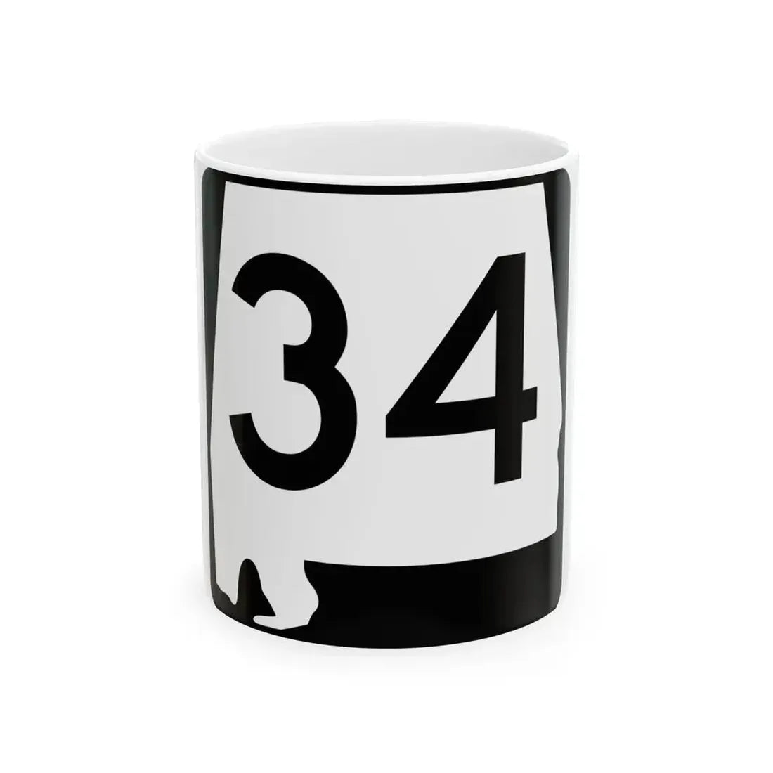 Alabama 34 (Alabama) (Road Sign) White Coffee Mug 11oz - Go Mug Yourself