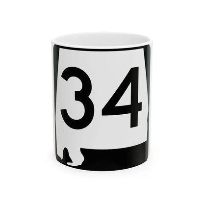 Alabama 34 (Alabama) (Road Sign) White Coffee Mug 11oz - Go Mug Yourself