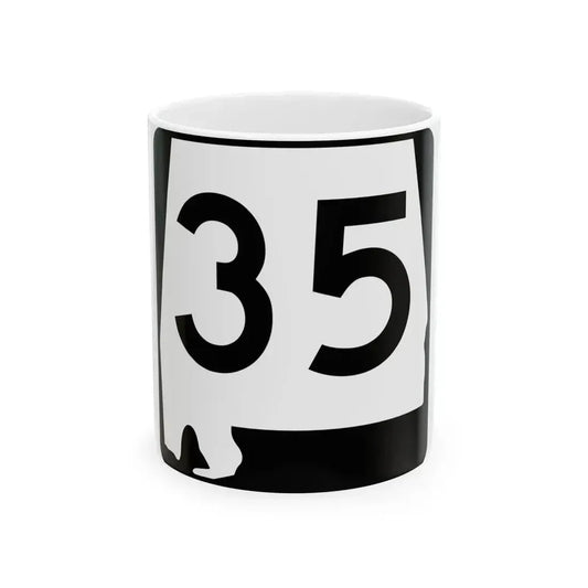 Alabama 35 (Alabama) (Road Sign) White Coffee Mug 11oz - Go Mug Yourself