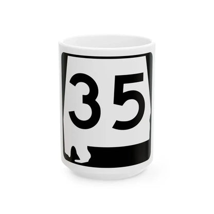 Alabama 35 (Alabama) (Road Sign) White Coffee Mug 15oz - Go Mug Yourself