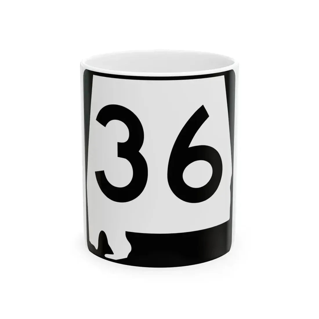 Alabama 36 (Alabama) (Road Sign) White Coffee Mug 11oz - Go Mug Yourself