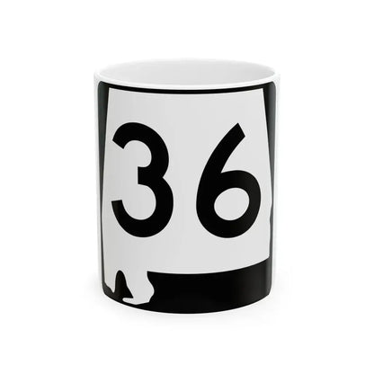 Alabama 36 (Alabama) (Road Sign) White Coffee Mug 11oz - Go Mug Yourself