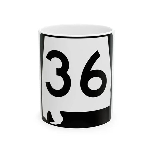 Alabama 36 (Alabama) (Road Sign) White Coffee Mug 11oz - Go Mug Yourself