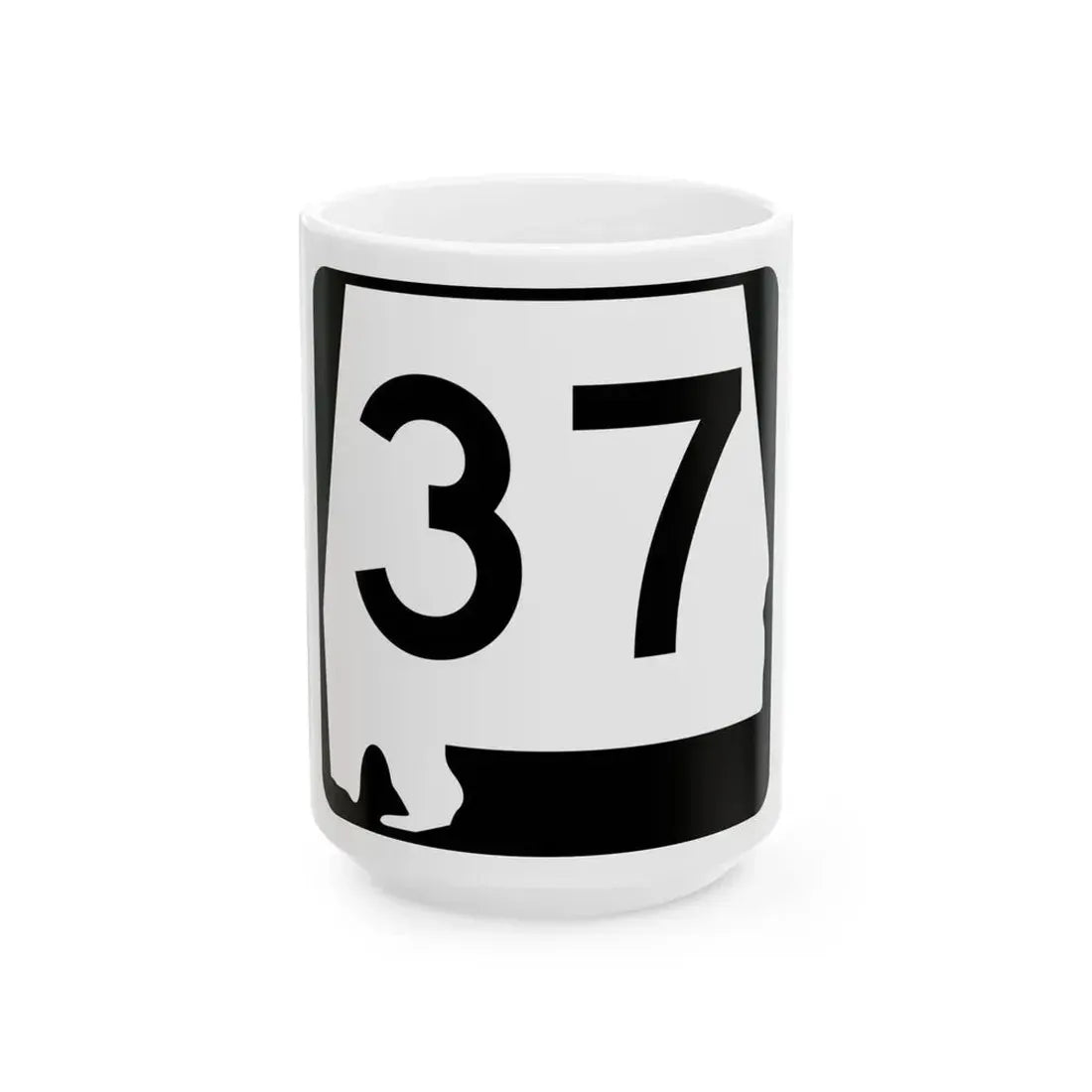Alabama 37 (Alabama) (Road Sign) White Coffee Mug 15oz - Go Mug Yourself