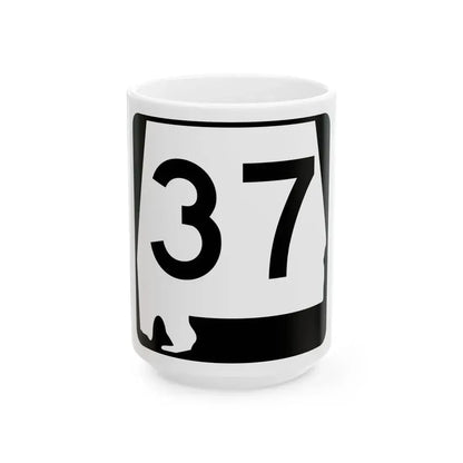 Alabama 37 (Alabama) (Road Sign) White Coffee Mug 15oz - Go Mug Yourself