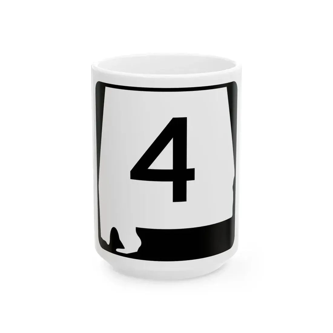 Alabama 4 (Alabama) (Road Sign) White Coffee Mug 15oz - Go Mug Yourself