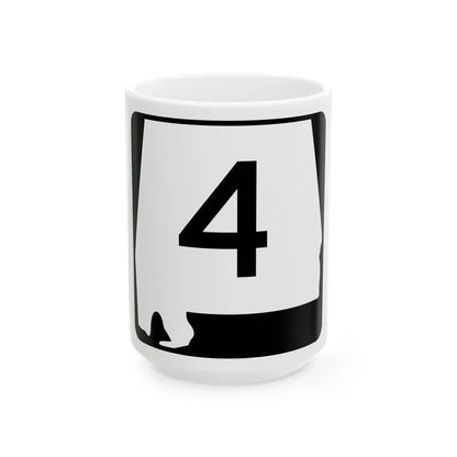 Alabama 4 (Alabama) (Road Sign) White Coffee Mug 15oz - Go Mug Yourself