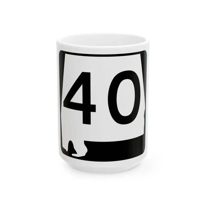 Alabama 40 (Alabama) (Road Sign) White Coffee Mug 15oz - Go Mug Yourself