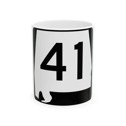 Alabama 41 (Alabama) (Road Sign) White Coffee Mug 11oz - Go Mug Yourself