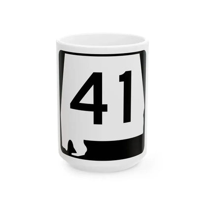 Alabama 41 (Alabama) (Road Sign) White Coffee Mug 15oz - Go Mug Yourself