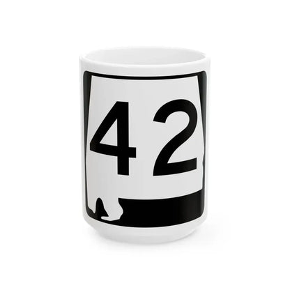 Alabama 42 (Alabama) (Road Sign) White Coffee Mug 15oz - Go Mug Yourself