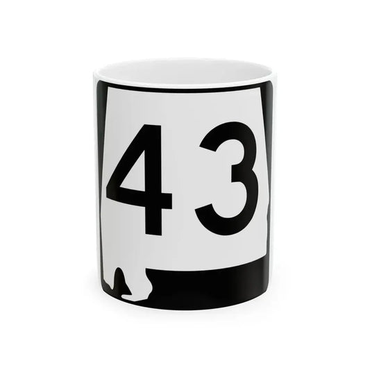 Alabama 43 (Alabama) (Road Sign) White Coffee Mug 11oz - Go Mug Yourself