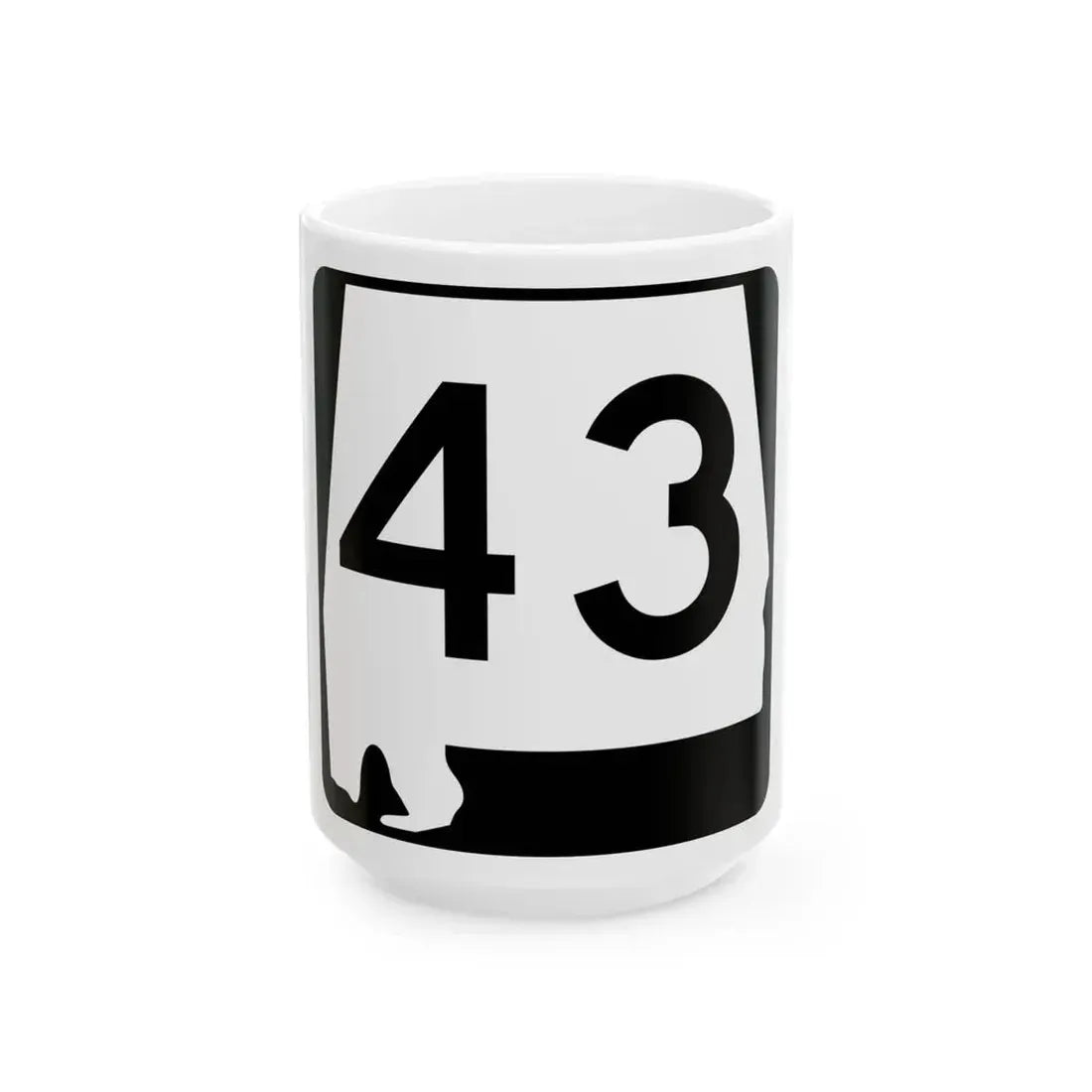 Alabama 43 (Alabama) (Road Sign) White Coffee Mug 15oz - Go Mug Yourself