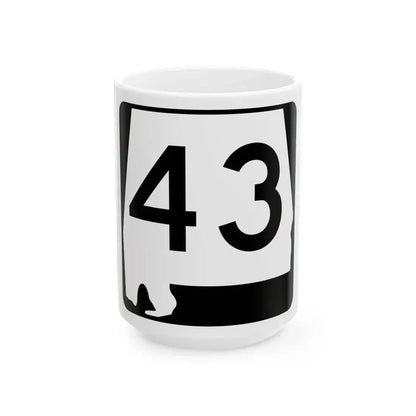 Alabama 43 (Alabama) (Road Sign) White Coffee Mug 15oz - Go Mug Yourself
