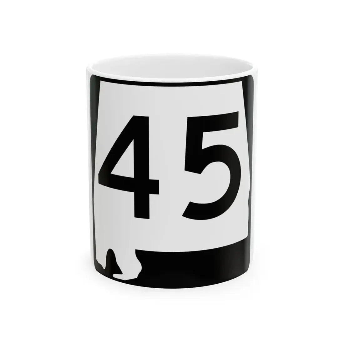 Alabama 45 (Alabama) (Road Sign) White Coffee Mug 11oz - Go Mug Yourself