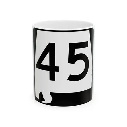 Alabama 45 (Alabama) (Road Sign) White Coffee Mug 11oz - Go Mug Yourself