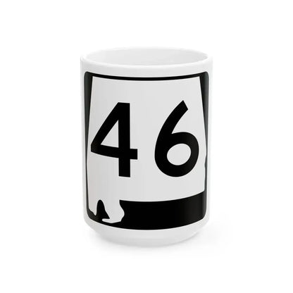 Alabama 46 (Alabama) (Road Sign) White Coffee Mug 15oz - Go Mug Yourself