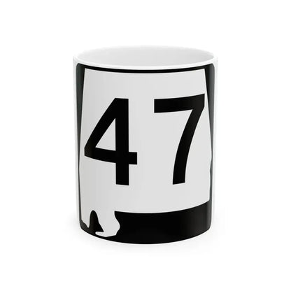 Alabama 47 (Alabama) (Road Sign) White Coffee Mug 11oz - Go Mug Yourself