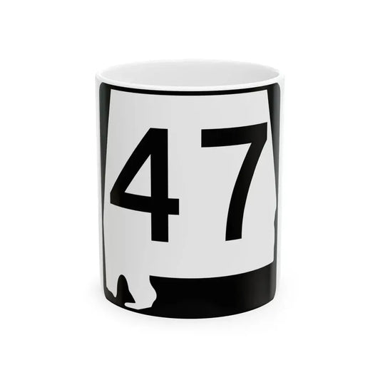 Alabama 47 (Alabama) (Road Sign) White Coffee Mug 11oz - Go Mug Yourself