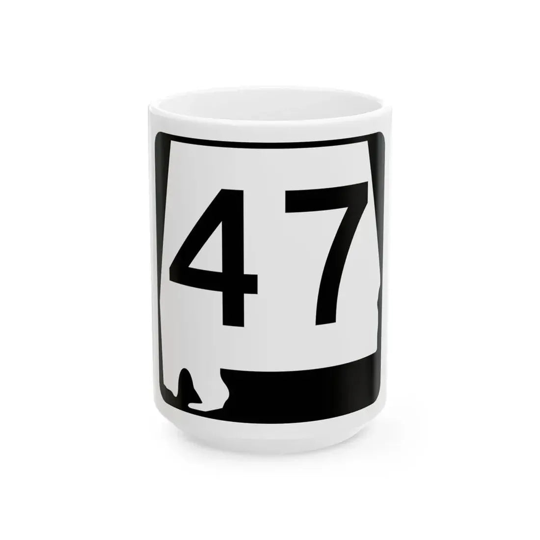 Alabama 47 (Alabama) (Road Sign) White Coffee Mug 15oz - Go Mug Yourself