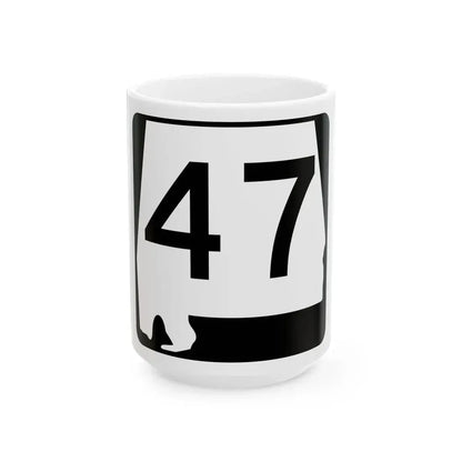 Alabama 47 (Alabama) (Road Sign) White Coffee Mug 15oz - Go Mug Yourself